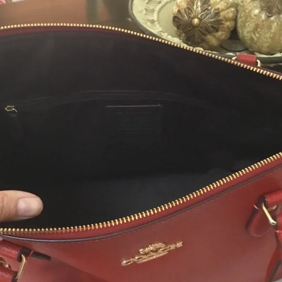 Coach  Red Leather Tote with Snap Wallet - Picture 5 of 8
